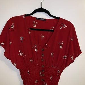 Abercrombie Smocked Button-Front Top